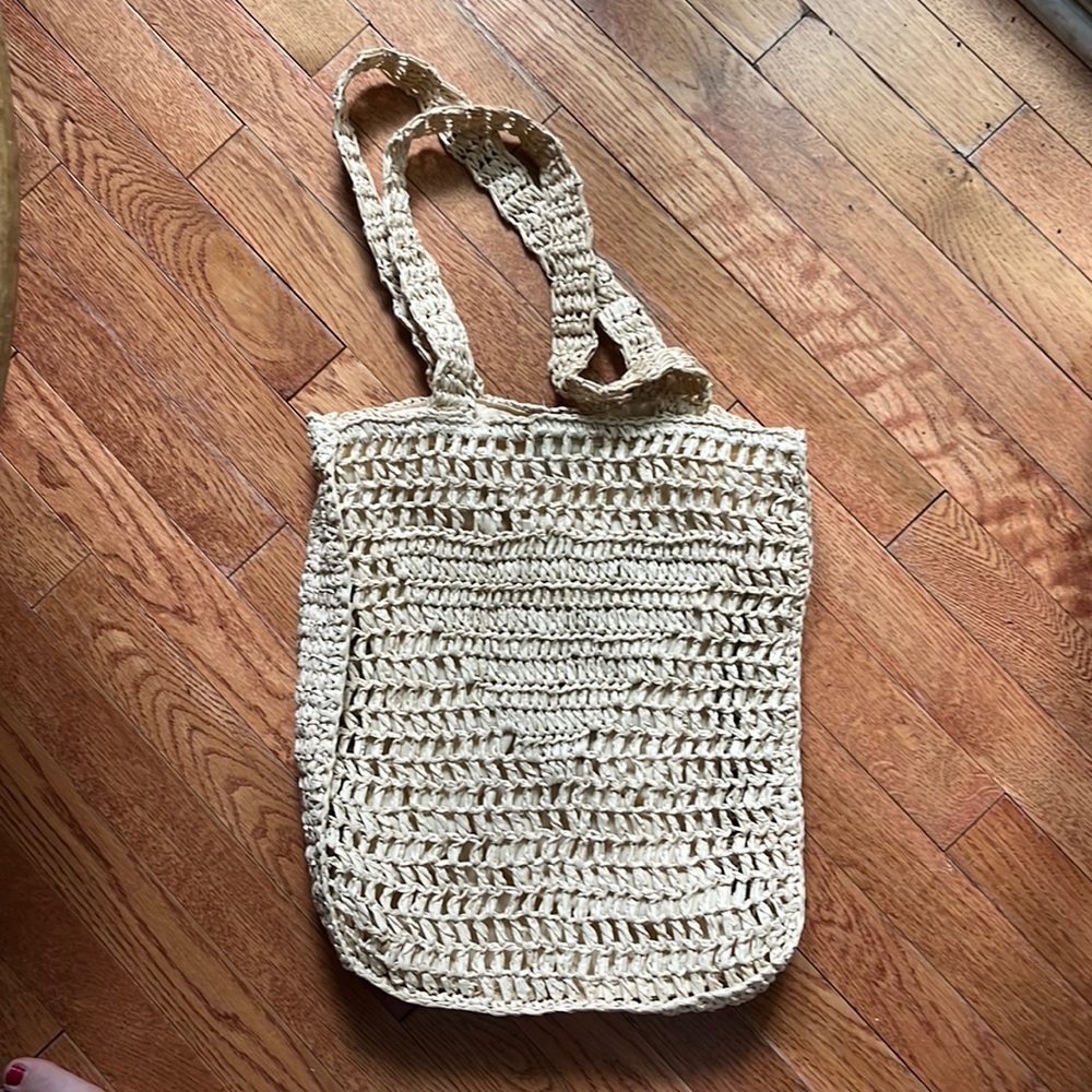 Woven Straw Tote Bag Summer Raffia Purse